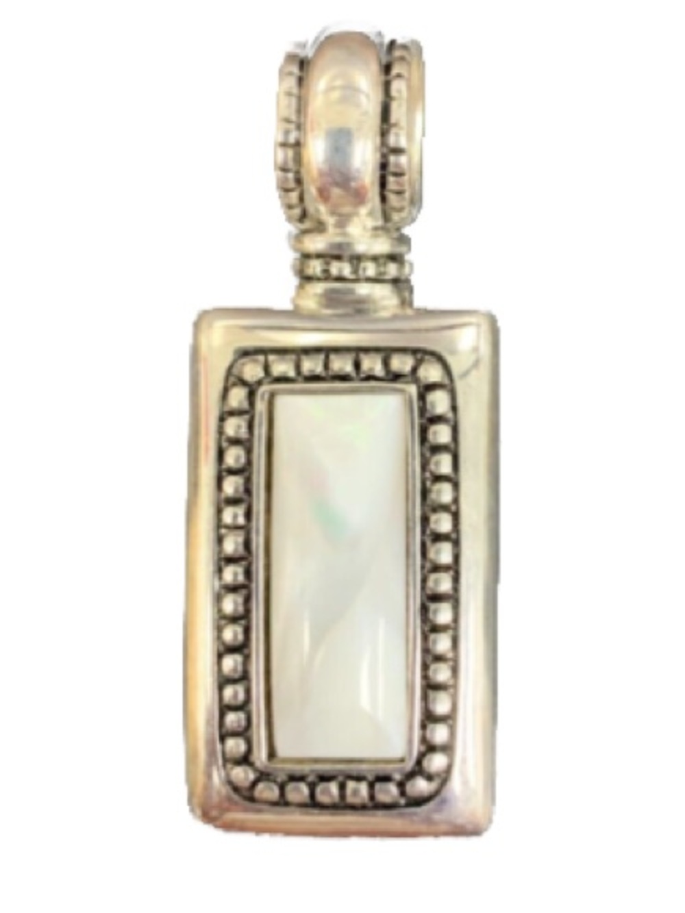 Premier Designs Silver-Tone Pendant Necklace with Cream Rectangular Stone